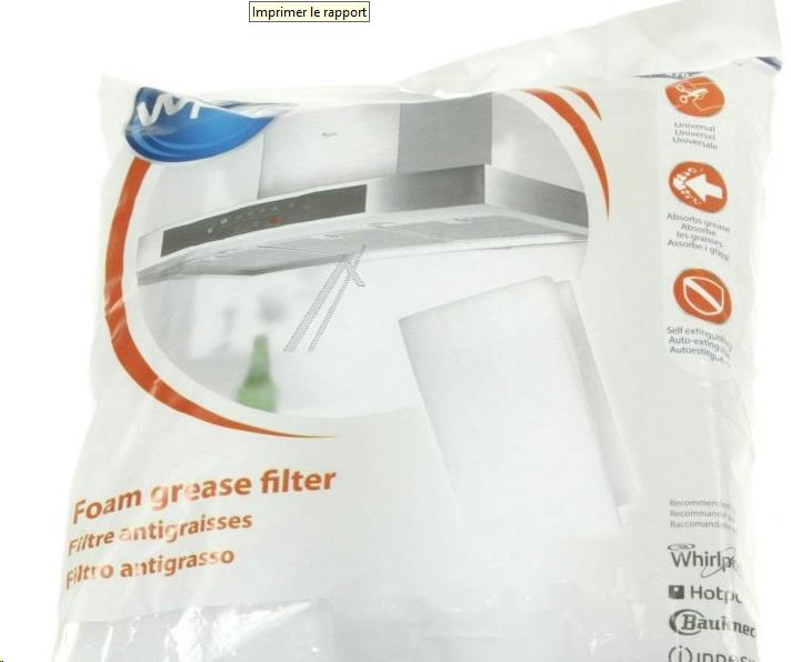FILTRE COMBINE ANTI-GRAISSE / ANTI-ODEUR 47 x 97 - 484000008523
