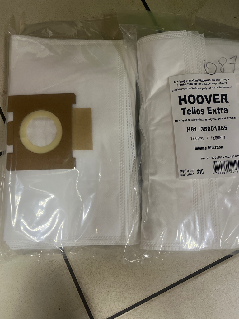 SACS ASPIRATEUR ADAPTABLE  HOOVER TELIOS EXTRA  H81 /10P.  - 09710146