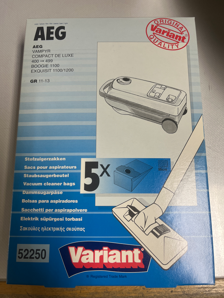 SACS ASPIRATEUR ADAPTABLE AEG = GROBE 11 ET 13 -VAMPYR COMPATCT DE LUXE / BOOGIE 1100 / EXQUISIT 1100 / 1200 