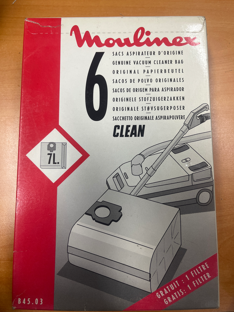 SACS ASPIRATEUR MOULINEX ORIGINAL - CLASSIC / CLEAN AB4503 1000S  - Jusqu'à fin de stock