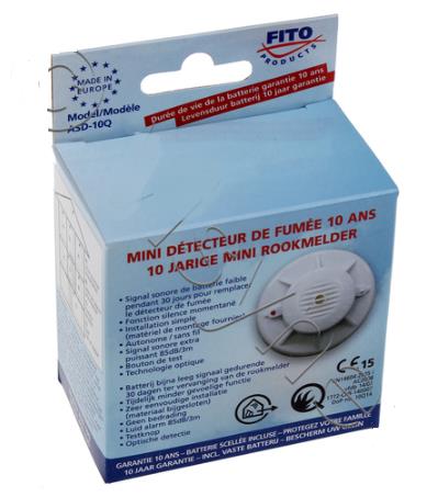 FITO ASD-10Q - DETECTEUR DE FUMEE 10 ANS - Lithium, batterie non remplacable