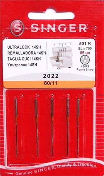 AIGUILLE POUR MACHINE A COUDRE SINGER,... Pour Surjetteuse - 2022-501R - /5p. 80/11