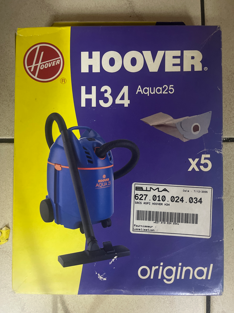 SACS ASPIRATEUR HOOVER AQUA 25 / S5135  - H34 - 09177650