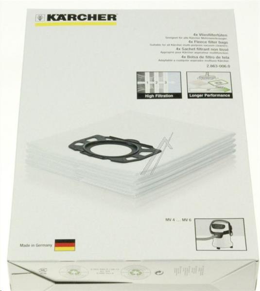Sacs aspirateur Karcher KFI487 - WD4 / WD6 / KWD4 / KWD6 / SE5 / SE6 - / 5P. - 2.863-006.0