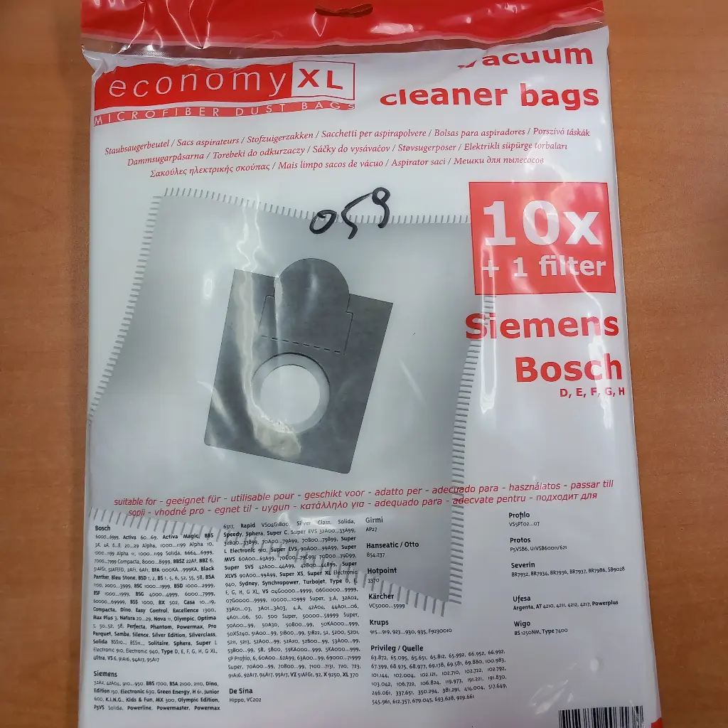 SACS ASPIRATEURS ADAPTABLES BOSCH TYPE  D-E-F-G-H= KRUPS F93500 /10P.
