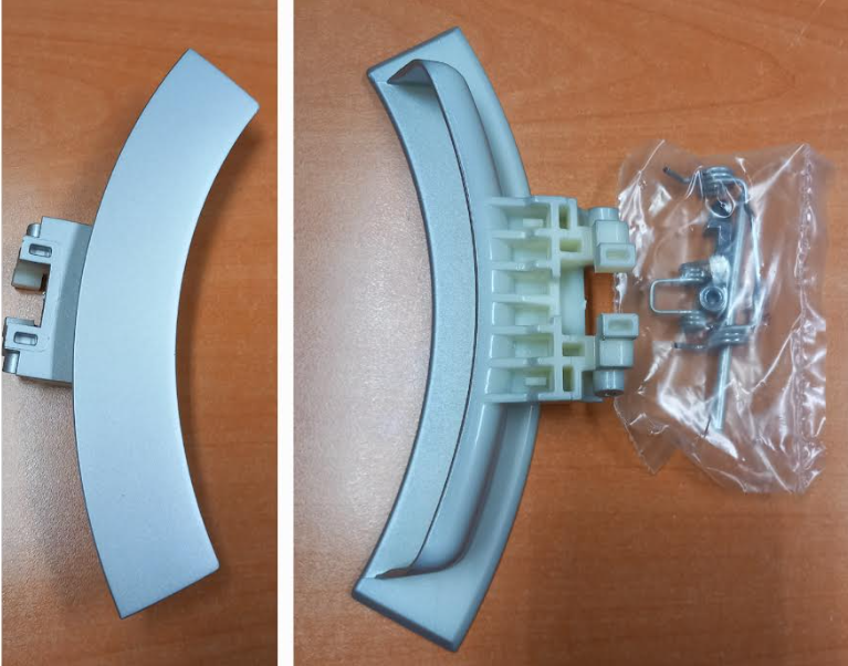 Poignée de hublot machine à laver Aeg / Electrolux (gris argenté)  4055197349