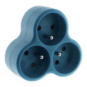 DOMINO TRIPLE AVEC PRISE DE TERRE BLEU