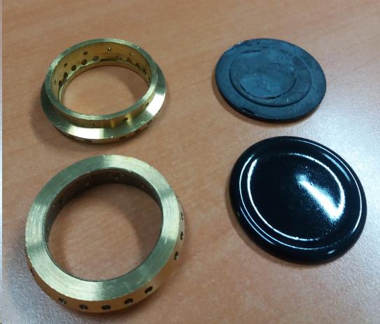 KIT CHAPEAU BRULEUR + COURONNE TECHNOGAS/FAGOR ... BRUN/LAITON - MODELE MOYEN