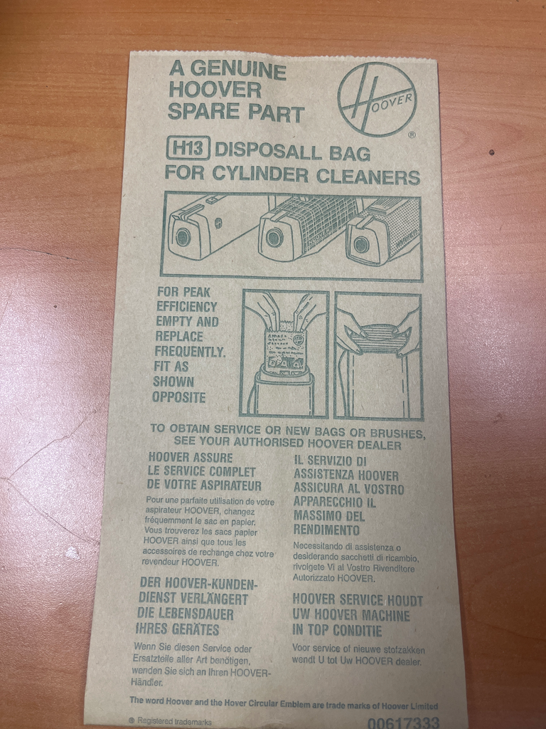 SACS ASPIRATEUR HOOVER - H13 - 09020686 - Jusqu'à fin de stock