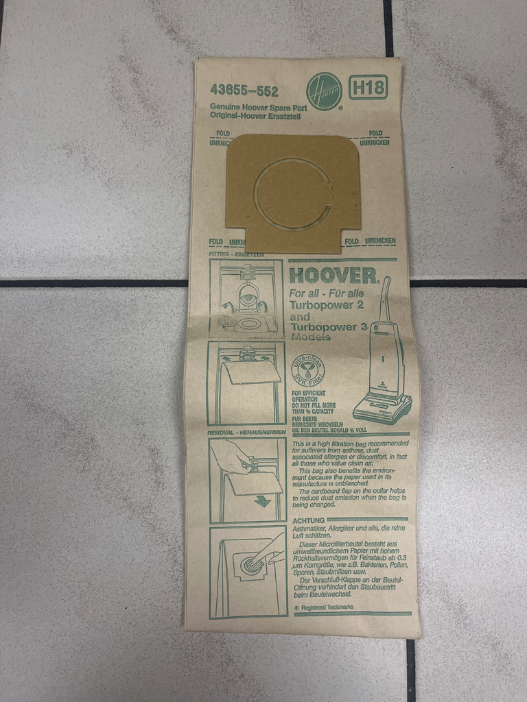 SACS ASPIRATEUR HOOVER TURBOPOWER2/3 - H18  -  681740 / 09173709