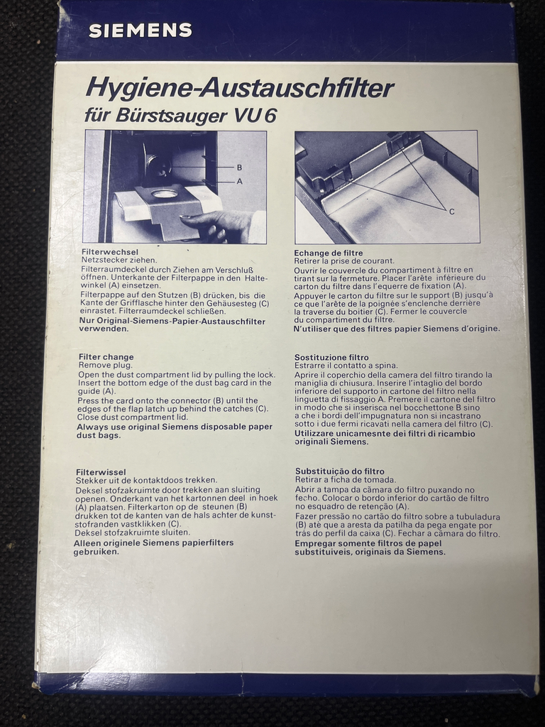 SACS ASPIRATEUR BOSCH / SIEMENS 00459262 /3P - VZ9262 / VU6 - Jusqu'à fin de stock