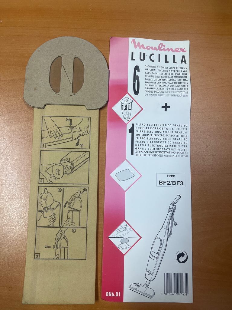 SACS ASPIRATEUR MOULINEX LUCILLA ABN601 / 9BN6010 - BF2 / BF3 - Jusqu'à fin de stock