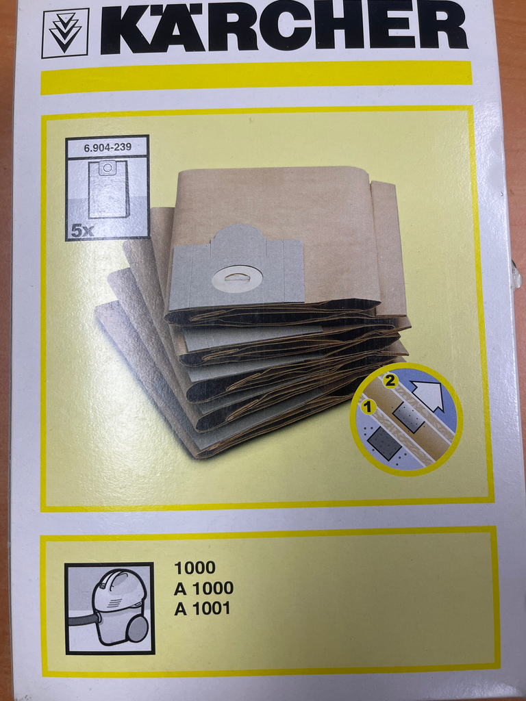 SACS ASPIRATEUR KARCHER A1000 / A 1001 / K1000 -  6.904-239.0   /5P. - Jusqu'à fin de stock