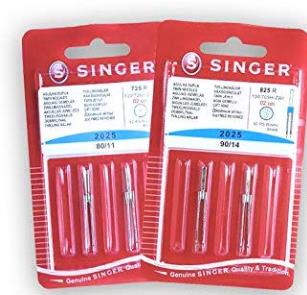 AIGUILLES JUMELEES SINGER POUR MACHINE A COUDRE TOUTES MARQUES ,...  - 2025 825R - 90/14
