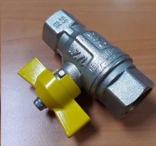 ROBINET DE GAZ POUR TUYAU INGAS INOX 1/2''  -  FEM/FEM