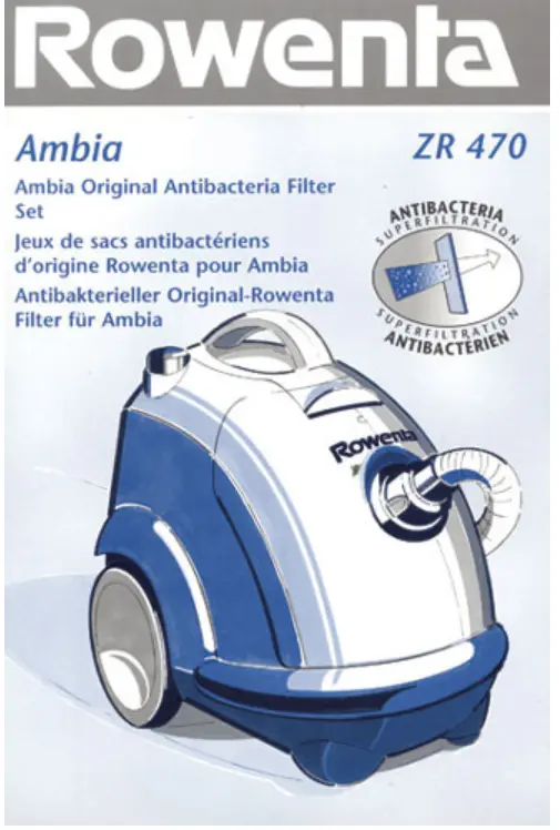 Sacs aspirateurs - Origine  - Rowenta Ambia ZR470  