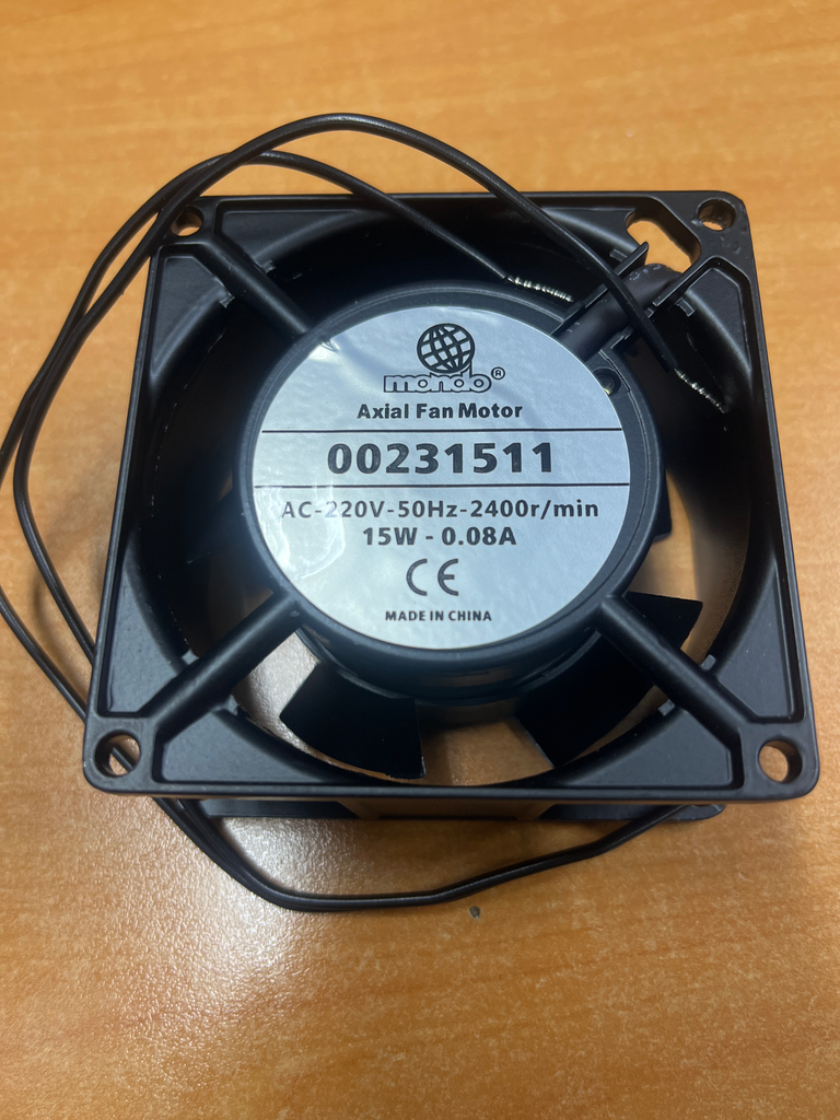 MOTEUR VENTILATEUR AXIAL CARRE COMPACT 80 x 80 x 38 MM - 220v. - 15W - 0,08A