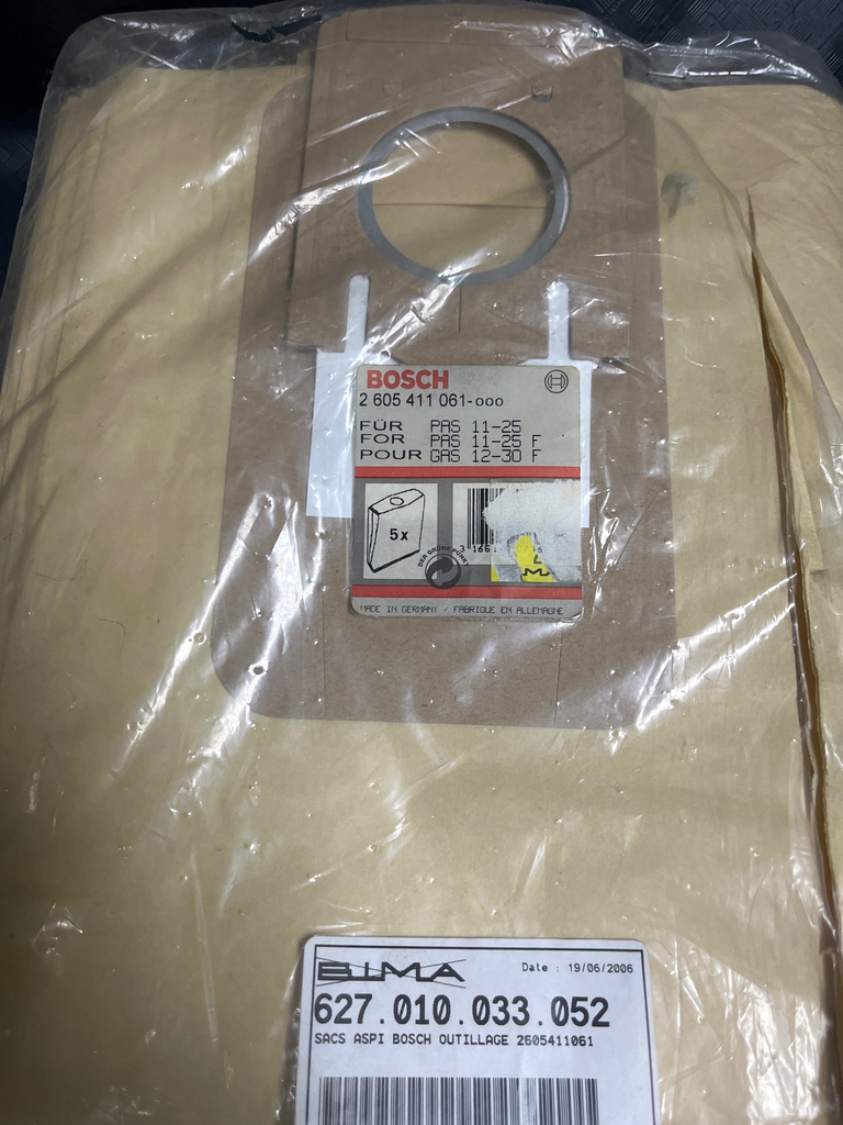 SACS ASPIRATEUR BOSCH OUTILLAGE - PAS11-25 / PAS11-25F / GAS12-30F - 2605411061 /5P 