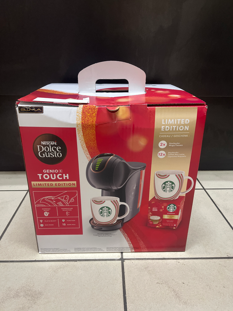 MACHINE A CAFE DOLCE GUSTO GENIO TOUCH  - YY5811FD  AVEC  2 MUGS + 1 BOITE DE CAFE - EDITION LIMITEE STARBUCKS