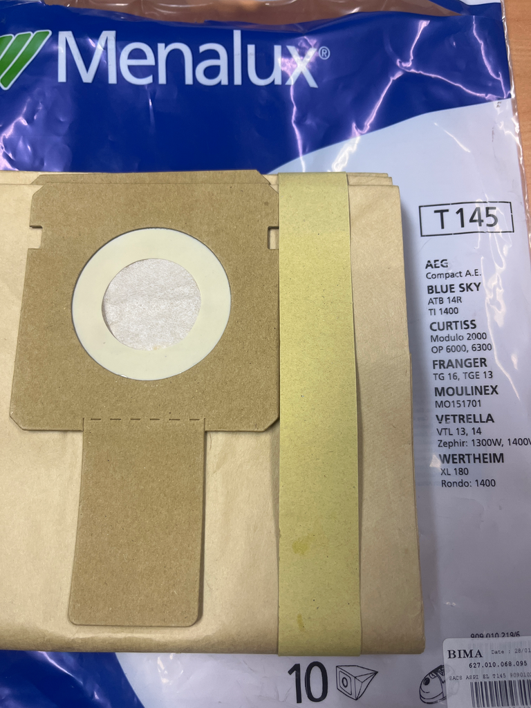 SACS ASPIRATEUR ELECTROLUX / MENALUX T145 9090102196 - Jusqu'à fin de stock
