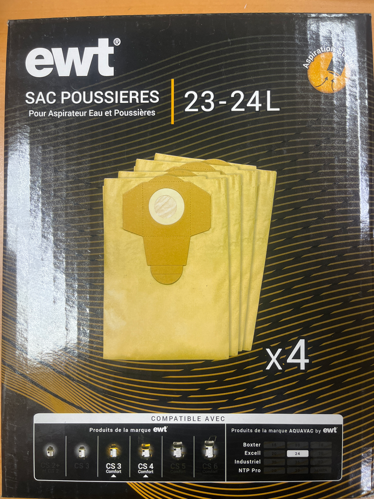 SACS  ASPIRATEUR  EAU ET POUSSIERE EWT / AQUAVAC CS3 / CS4 - ACSACPAP2324L