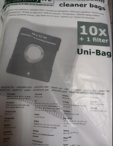[627.010.128.003] Sacs aspirateur adaptables Samsung Uni-bag /10p.  - FC7700/7714/15/25=VP90=VP77