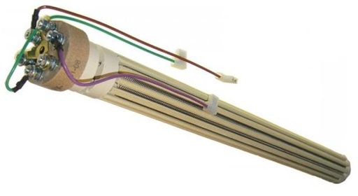 [105.007.000.049] Résistance chauffe-eau stéatite - triphasée 2400W cablée - Diam 38 - Long 46 cm - Ariston / Régent 396007 - 60000439-01