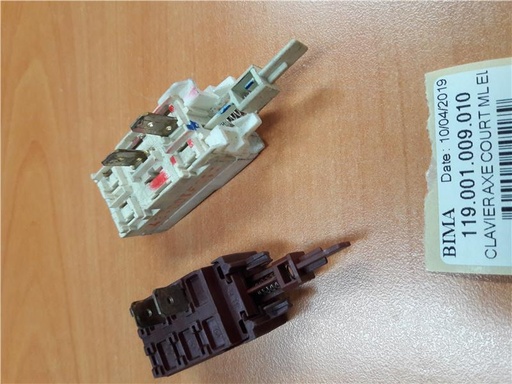 [119.001.009.010] INTERRUPTEUR CLAVIER ML ELECTROLUX /ZANKER 2 C.  AXE COURT 4210014896006 - Jusqu'à fin de stock