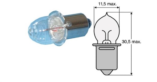 [130.000.000.207] PETITE AMPOULE LAMPE DE POCHE  2,4V-0,7A-1,68W