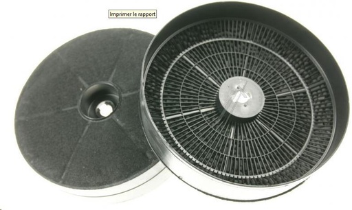 [314.008.000.023] FILTRE CHARBON HOTTE D186 - ARISTON - BAUMATIC - BOSCH - MERLONI - NOVY - GORENJE - WHIRLPOOL C00298188 /2P