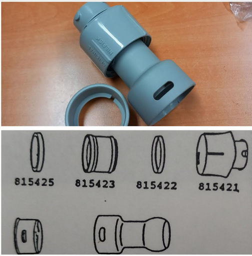 [320.010.079.002] Kit assemblé embout flexible (coté aspi) aspirateur  Nilfisk 679902 - Jusqu'à fin de stock