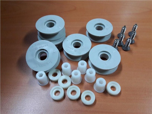 [360.002.026.012] KIT ROULETTES PANIER SUPIEUR  L.V. MIELE / 6P - 1197041