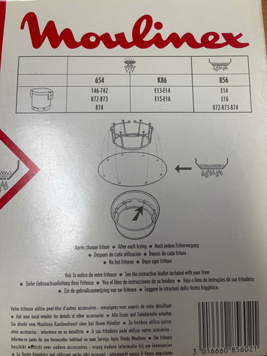 [514.019.078.004] 12 FILTRES A HUILE FRITEUSE MOULINEX E14 / E16 / 872 / 873 / 874 - TYPE  856 - Jusqu'à fin de stock