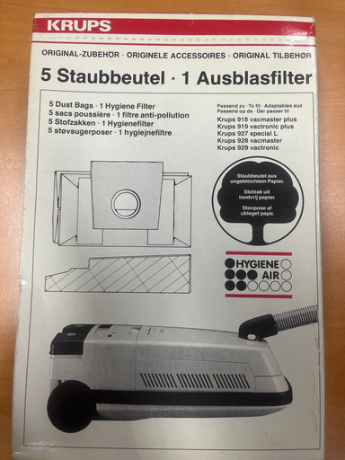 [627.010.069.004] SACS ASPIRATEUR KRUPS 918 / 919 / 927 / 928 / 929 - F935001 - Jusqu'à fin de stock
