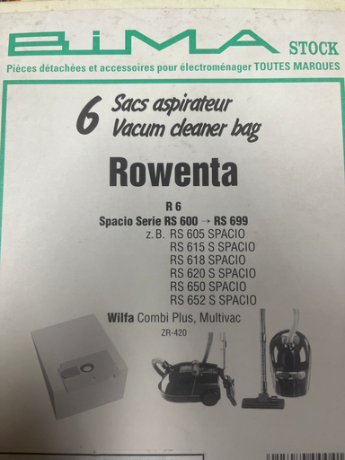 [627.010.075.006] SACS ASPIRATEUR ADAPTABLE ROWENTA SPACIO - R6 -  ZR420