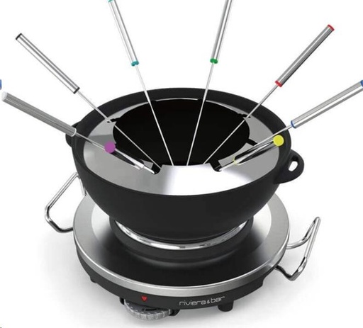 [999.027.205.000] APPAREIL A FONDUE ELECTRIQUE EN FONTE NOIR RIVIERA & BAR