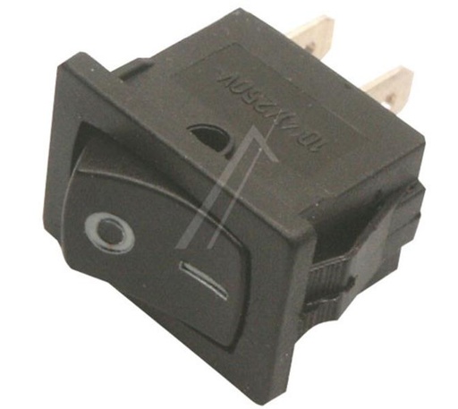 [121.000.000.062] INTERRUPTEUR UNIPOLAIRE NOIR  2 C.  - 2 POSITIONS -  PETIT MODELE 13X20 MM