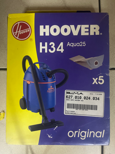 [627.010.024.034] SACS ASPIRATEUR HOOVER AQUA 25 / S5135  - H34 - 09177650