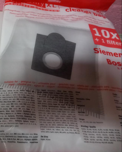 [627.010.033.033] Sacs microfibres aspirateur adaptables Bosch - D / E / F / G / H - /10 pièces 