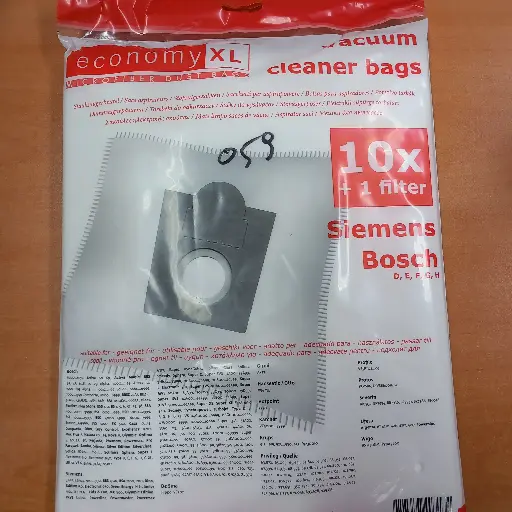 [627.010.033.059] SACS ASPIRATEURS ADAPTABLES BOSCH TYPE  D-E-F-G-H= KRUPS F93500 /10P.