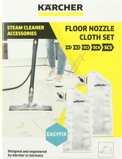 [995.039.107.008] MICROFIBRES CHIFFON SOL EASYFIX (2 P) VELCRO KARCHER - 2.863-259.0