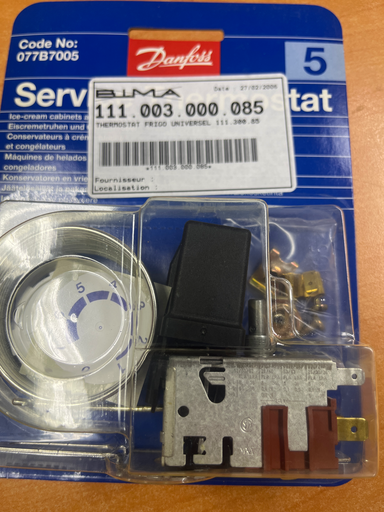 [111.003.000.085] KIT THERMOSTAT UNIVERSEL CONGELATEUR SANS SIGNAL ET CAISSON A CREME GLACEE - CAPILLAIRE 2.3M - DANFOSS N°5 - 077B7005