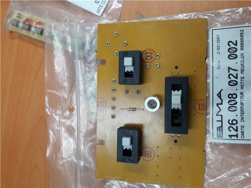 [126.008.027.002] CARTE INTERRUPTEUR HOTTE MEURILUX 08086052 - Plus livrable
