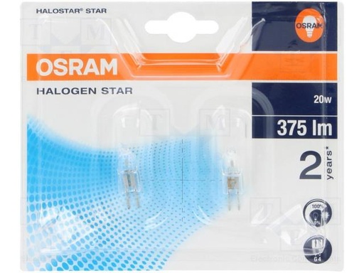 [130.000.000.019] AMPOULE OSRAM HALOGENE G4 POUR HOTTE,... - 20 W - 375 lm - /2P.