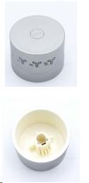 [302.008.000.000] BOUTON HOTTE INOX LOOK - D35 H15  -  IKEA - WHIRLPOOL / FABER 133.0639.670