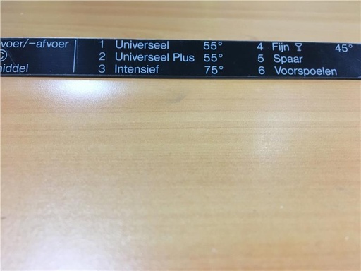 [303.002.026.010] INSERT PLAQUETTE PROGRAMME LV MIELE 5556940
