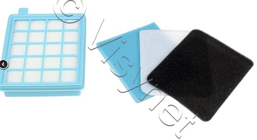 [514.010.008.049] KIT FILTRE HEPA  + FILTRE MOUSSE BLEU ET NOIR ASPI PHILIPS FC8058