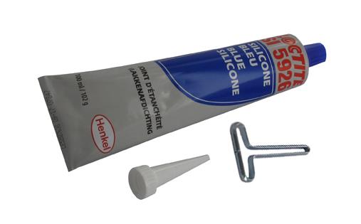 [903.000.000.010] COLLE - SILICONE BLEU POUR JOINT BOILER,... DE -50° A 250°C