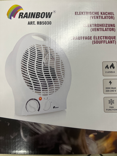 [999.079.000.006] RADIATEUR ELECTRIQUE SOUFFLANT AVEC POIGNEE RAINBOW 5030 - 1000W / 2000W - 2 POSITONS  
