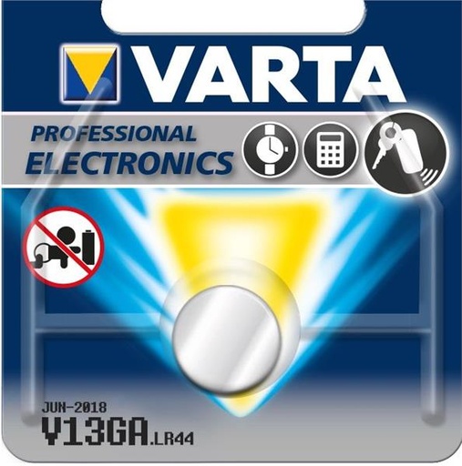 [140.000.000.019] PILE BOUTON 1,5V-125MA  - LR44 - 2/A76 - V13GA